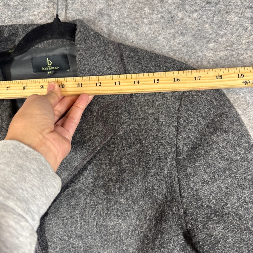 Vintage Braemar Grey Wool Blend Blazer Jacket Size 6P Minimalist Classic Luxury - Picture 8 of 16
